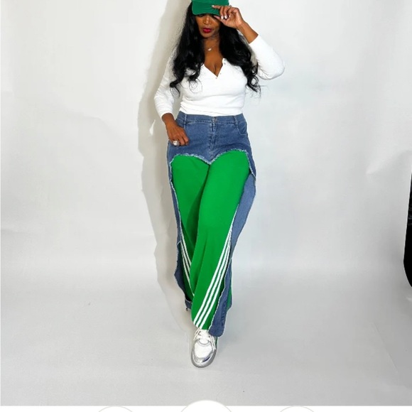 Denim patchwork pants - Picture 3 of 7